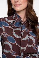 Load image into Gallery viewer, GEISHA BLOUSE PRINT bordeaux/blue
