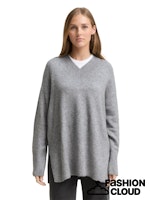 Afbeelding in Gallery-weergave laden, TOM TAILOR DENIM LONG V-NECK PULLOVER cement grey melange
