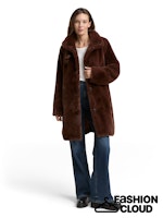 Afbeelding in Gallery-weergave laden, TOM TAILOR FAKE FUR COAT dark pecan brown

