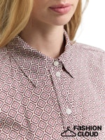 Load image into Gallery viewer, TOM TAILOR BLOUSE SHIRT PRINTED red geometric minimal
