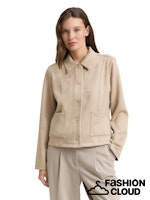 Afbeelding in Gallery-weergave laden, TOM TAILOR BLAZER JACKET WITH SUEDE OPTIC soft taupe grey
