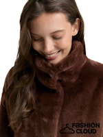 Afbeelding in Gallery-weergave laden, TOM TAILOR FAKE FUR COAT dark pecan brown
