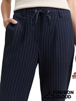 Afbeelding in Gallery-weergave laden, TOM TAILOR JERSEY LOOSE FIT PANTS PINSTRIPE navy white pinstripe
