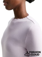 Afbeelding in Gallery-weergave laden, TOM TAILOR DENIM RIB T-SHIRT WITH FRILL EDGE lilac fog
