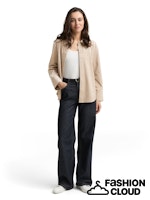 Load image into Gallery viewer, TOM TAILOR BLOUSE OVERHIRT WITH SUEDE OPTIC soft taupe grey
