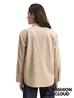Load image into Gallery viewer, TOM TAILOR BLOUSE OVERHIRT WITH SUEDE OPTIC soft taupe grey
