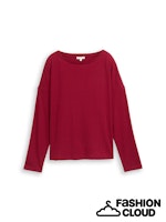 TOM TAILOR T-SHIRT BOATNECK RIB rumba red