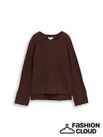 TOM TAILOR KNIT BOUCLE PULLOVER dark pecan brown