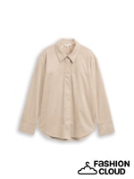 Load image into Gallery viewer, TOM TAILOR BLOUSE OVERHIRT WITH SUEDE OPTIC soft taupe grey
