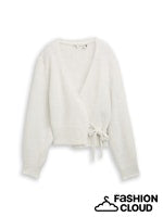TOM TAILOR DENIM KNIT HAIRY WRAP CARDIGAN marble beige melange