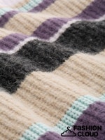 Afbeelding in Gallery-weergave laden, TOM TAILOR DENIM KNIT STRIPED MOCK-NECK PULLOVER beige lilac multicolor stripe

