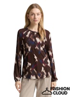 Afbeelding in Gallery-weergave laden, TOM TAILOR T-SHIRT BLOUSE SHAPE ALLOVERPRINTED brown blurry argyle
