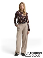 Afbeelding in Gallery-weergave laden, TOM TAILOR T-SHIRT BLOUSE SHAPE ALLOVERPRINTED brown blurry argyle
