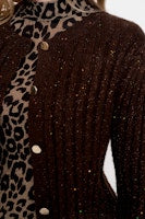 Afbeelding in Gallery-weergave laden, GEISHA CARDIGAN LUREX &amp; SEQUINCES brown/copper
