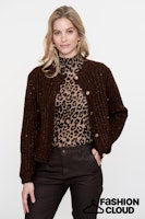 Afbeelding in Gallery-weergave laden, GEISHA CARDIGAN LUREX &amp; SEQUINCES brown/copper

