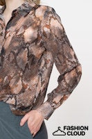 Load image into Gallery viewer, GEISHA BLOUSE PRINT grey/brown
