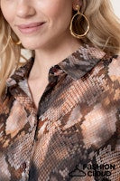 Load image into Gallery viewer, GEISHA BLOUSE PRINT grey/brown
