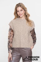 Load image into Gallery viewer, GEISHA SPENCER CABLE ARGYLE sand
