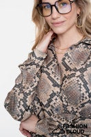 Load image into Gallery viewer, GEISHA BLOUSE ANIMAL black/sand
