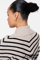 Afbeelding in Gallery-weergave laden, GEISHA CARDIGAN ZIP STRIPED black/sand
