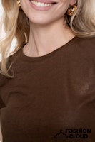 Afbeelding in Gallery-weergave laden, GEISHA T-SHIRT NECK FOIL dark brown
