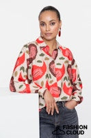 Load image into Gallery viewer, GEISHA BLOUSE PRINT red/wool white
