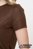 Afbeelding in Gallery-weergave laden, GEISHA T-SHIRT NECK FOIL dark brown
