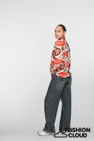 Load image into Gallery viewer, GEISHA BLOUSE PRINT red/wool white
