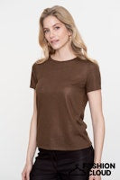 Afbeelding in Gallery-weergave laden, GEISHA T-SHIRT NECK FOIL dark brown
