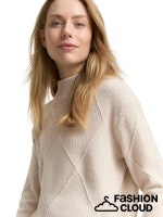Afbeelding in Gallery-weergave laden, TOM TAILOR KNIT FUNNEL-NECK PULLOVER sand stone beige
