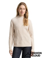Afbeelding in Gallery-weergave laden, TOM TAILOR KNIT FUNNEL-NECK PULLOVER sand stone beige
