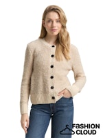 Afbeelding in Gallery-weergave laden, TOM TAILOR KNIT BOUCLE CARDIGAN sand stone beige melange
