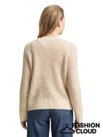 Afbeelding in Gallery-weergave laden, TOM TAILOR KNIT BOUCLE CARDIGAN sand stone beige melange

