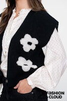 Afbeelding in Gallery-weergave laden, GEISHA VEST FLOWERS black/off white

