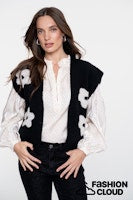 Afbeelding in Gallery-weergave laden, GEISHA VEST FLOWERS black/off white
