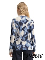 Afbeelding in Gallery-weergave laden, TOM TAILOR T-SHIRT MOCK NECK ALLOVERPRINT blue blurry argyle
