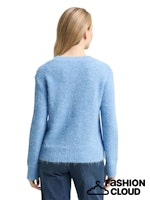 Afbeelding in Gallery-weergave laden, TOM TAILOR KNIT HAIRY CREW-NECK PULLOVER light fjord blue melange
