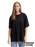 Afbeelding in Gallery-weergave laden, TOM TAILOR DENIM BOYFRIEND T-SHIRT WITH RHINESTONES deep black
