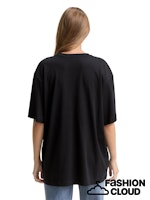 Afbeelding in Gallery-weergave laden, TOM TAILOR DENIM BOYFRIEND T-SHIRT WITH RHINESTONES deep black
