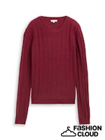 Afbeelding in Gallery-weergave laden, TOM TAILOR KNIT COSY RIB CREW-NECK rumba red melange
