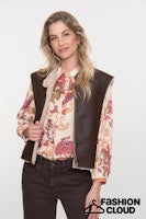 Afbeelding in Gallery-weergave laden, GEISHA GILET IM LAMMY + ZIP brown/cream
