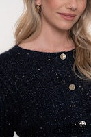 Afbeelding in Gallery-weergave laden, GEISHA CARDIGAN LUREX &amp; SEQUINCES navy
