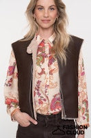 Afbeelding in Gallery-weergave laden, GEISHA GILET IM LAMMY + ZIP brown/cream
