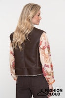 Afbeelding in Gallery-weergave laden, GEISHA GILET IM LAMMY + ZIP brown/cream
