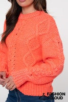 Afbeelding in Gallery-weergave laden, GEISHA PULLOVER CHUNKY CABLE KNIT coral
