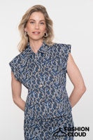 Afbeelding in Gallery-weergave laden, GEISHA GILET off white/blue
