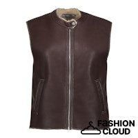 Afbeelding in Gallery-weergave laden, GEISHA GILET IM LAMMY + ZIP brown/cream
