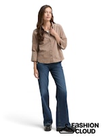 Load image into Gallery viewer, TOM TAILOR BLOUSE WITH SOFT CORDUROY FABRIC soft taupe grey
