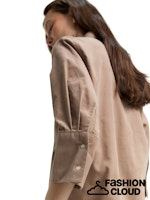 Load image into Gallery viewer, TOM TAILOR BLOUSE WITH SOFT CORDUROY FABRIC soft taupe grey
