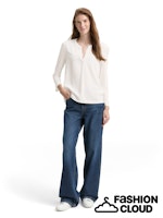 Afbeelding in Gallery-weergave laden, TOM TAILOR T-SHIRT FABRIC MIX HENLEY whisper white
